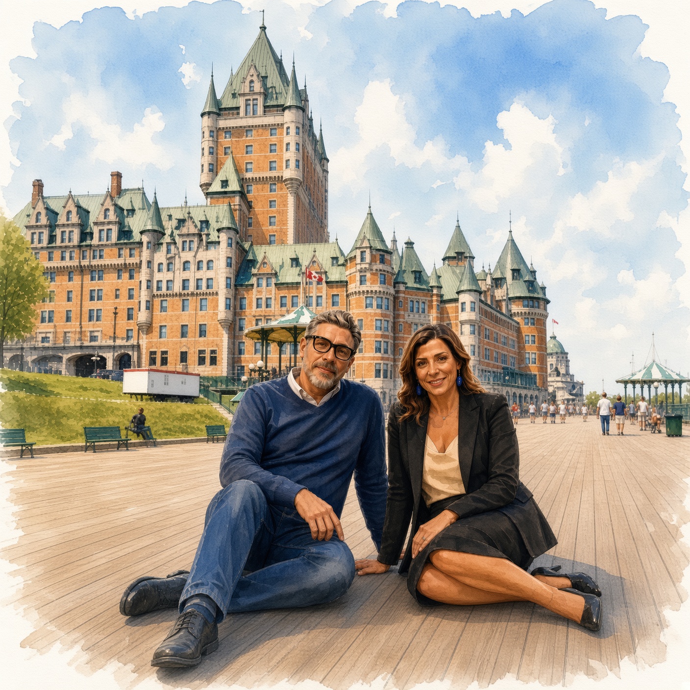 Mario Comando and Alessia Bosatra, founders of SuitesFlow, in Quebec City.